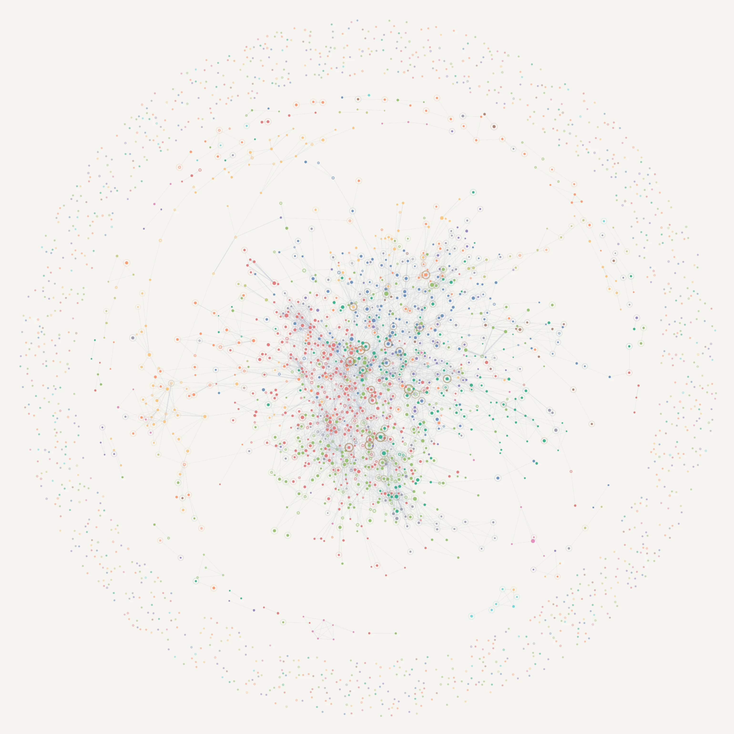 The same layout on the full roster: one dense mass with the structure no longer separable.
