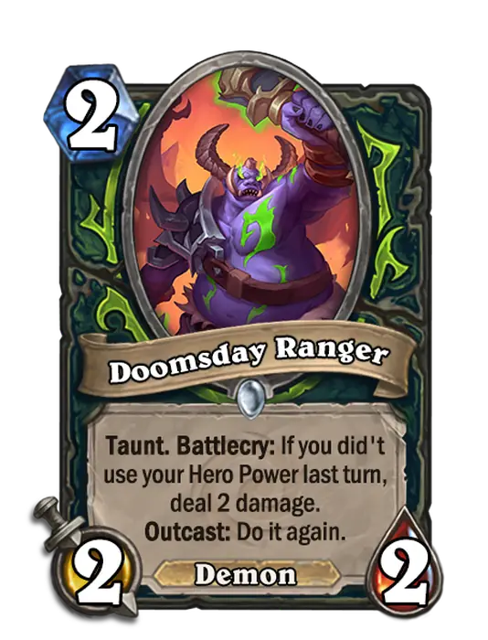Doomsday Ranger, a 2-cost Demon Hunter minion.
