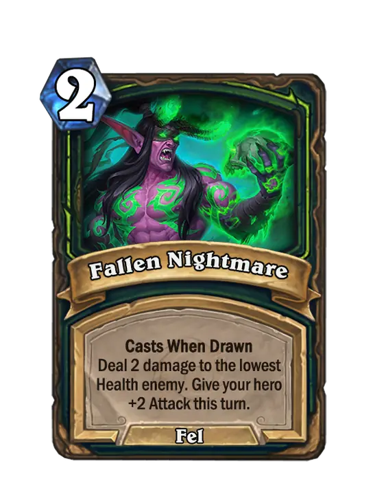 Fallen Nightmare, the spell Demon Hunter’s Nightmare shuffles into your deck.