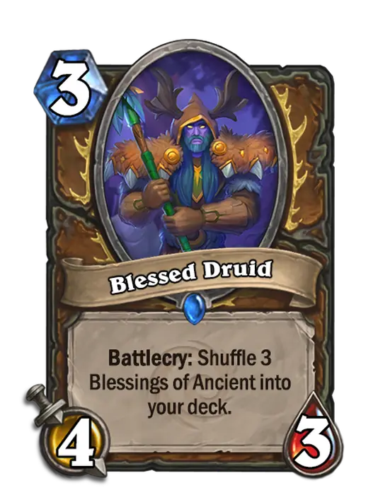 Blessed Druid, a 3-cost Druid minion.