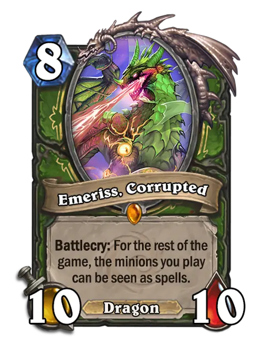Emeriss, Corrupted, an 8-cost Hunter minion.