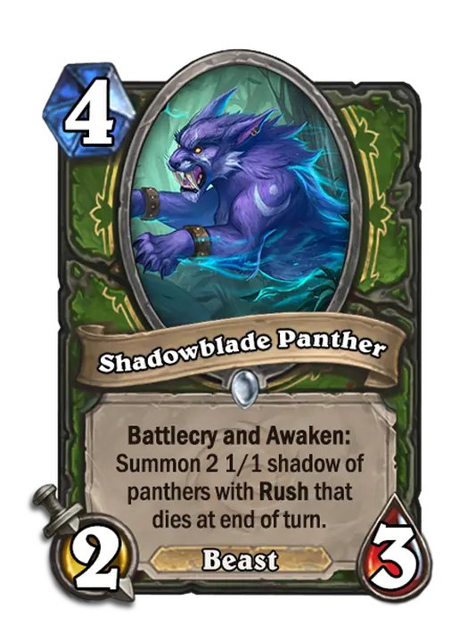 Shadowblade Panther, a 4-cost Hunter minion.