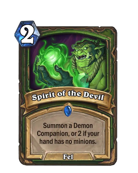 Spirit of the Devil, a 2-cost Hunter spell.