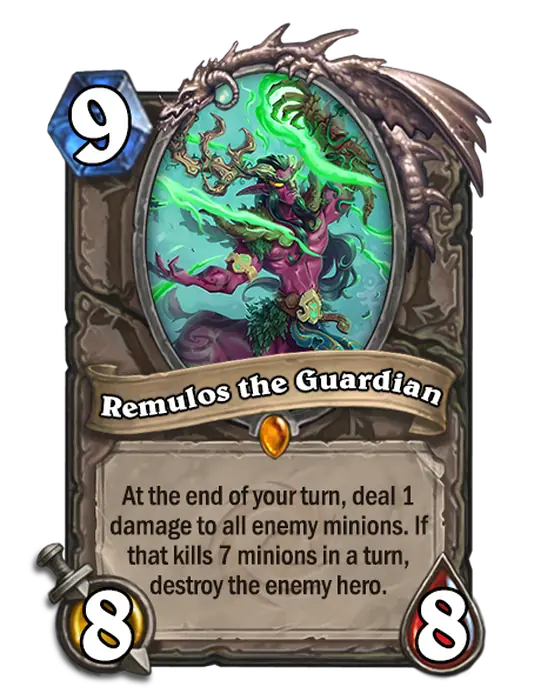 Remulos the Guardian, a 9-cost neutral minion.