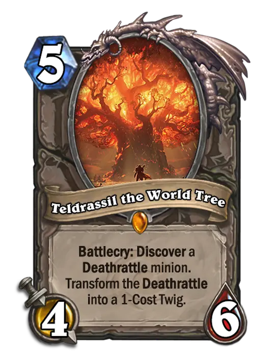 Teldrassil the World Tree, a 5-cost neutral minion.