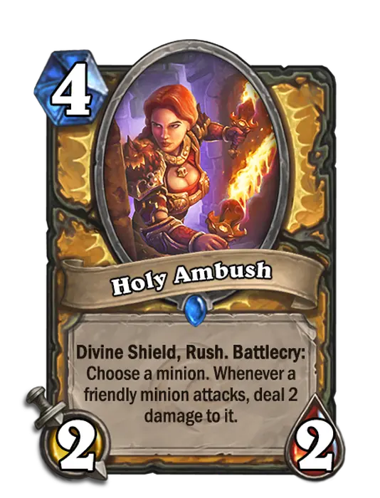 Holy Ambush, a 4-cost Paladin minion.