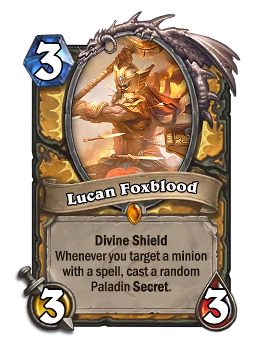 Lucan Foxblood, a 3-cost Paladin minion.