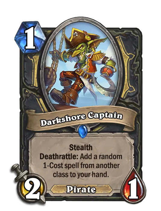 Darkshore Captain, a 1-cost Rogue minion.
