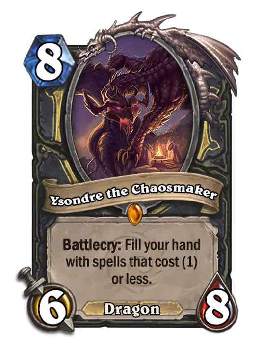 Ysondre the Chaosmaker, an 8-cost Rogue minion.