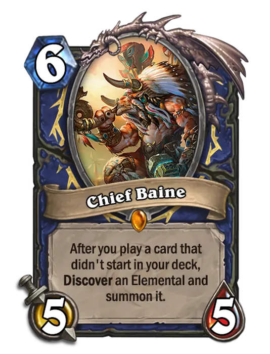 Chief Baine, a 6-cost Shaman minion.