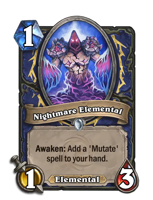 Nightmare Elemental, a 1-cost Shaman minion.