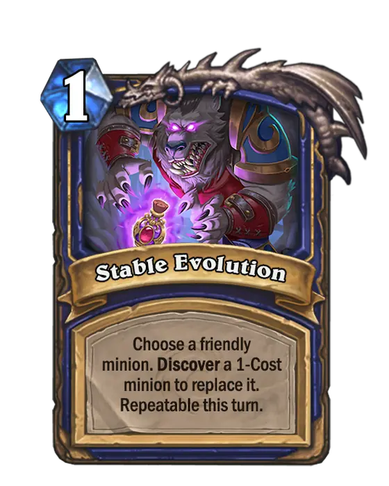 Stable Evolution, the spell Zor Lonetree adds to your hand.