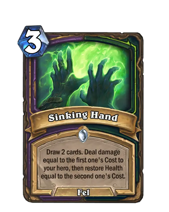 Sinking Hand, a 3-cost Warlock and Demon Hunter spell.