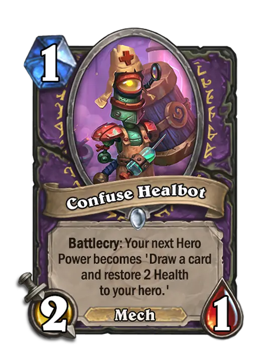 Confuse Healbot, a 1-cost Warlock minion.