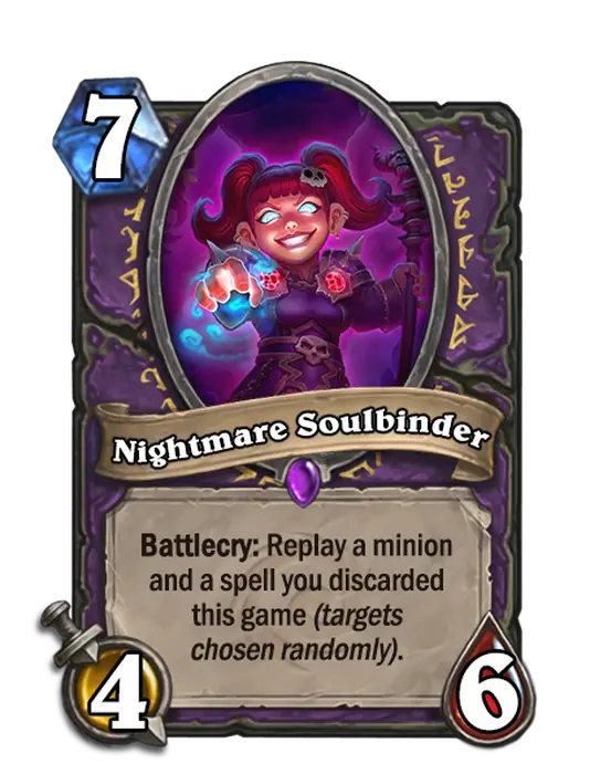 Nightmare Soulbinder, a 7-cost Warlock minion.
