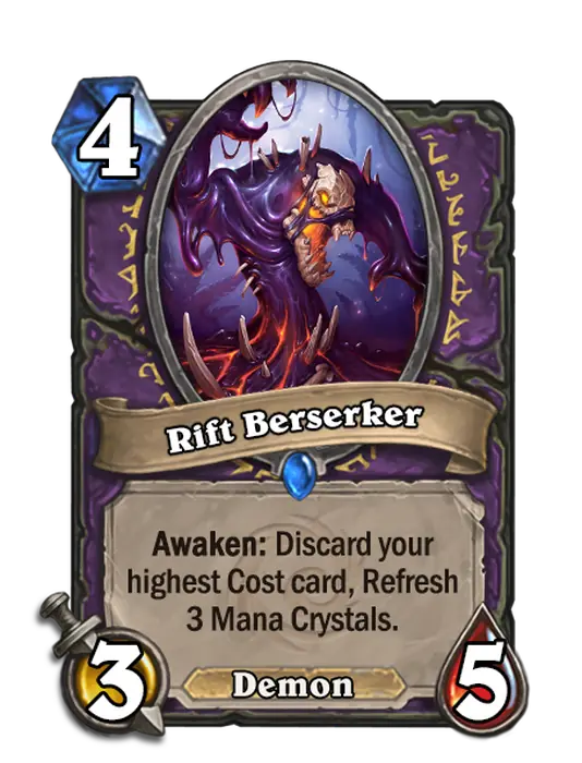Rift Berserker, a 4-cost Warlock minion.