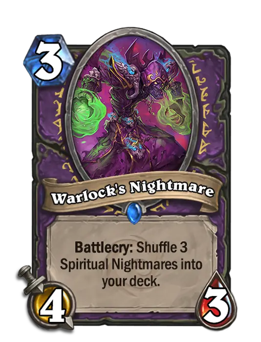 Warlock’s Nightmare, a 3-cost Warlock minion.