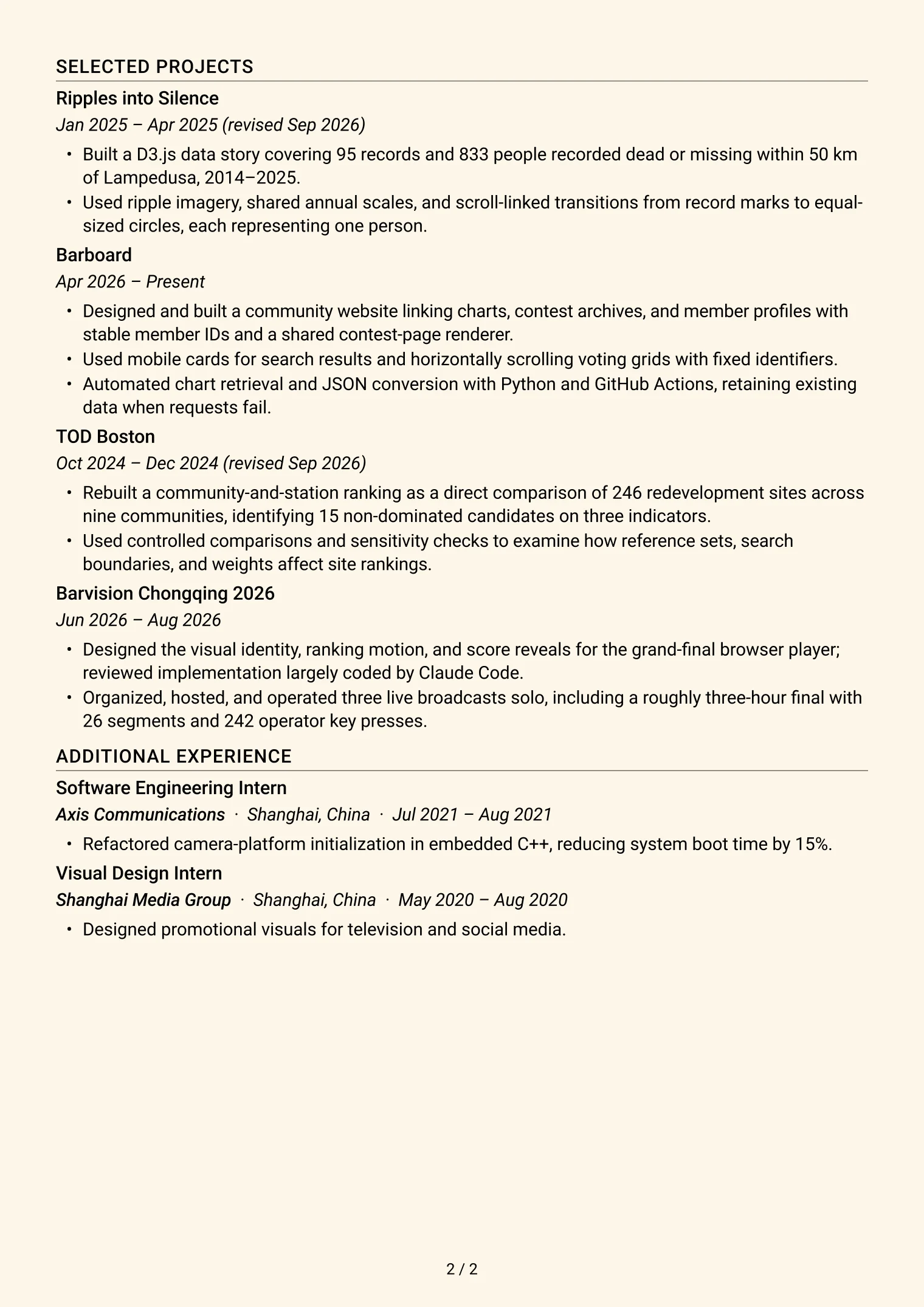Resume, page 2 of 2
